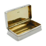 Art Deco Sterling Silver Engine Turned Parcel Gilt Snuff Box Antique 1935 Birmingham