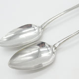 Georgian Pair of Sterling Silver Lined Edge Serving Spoons Antique 1804 London