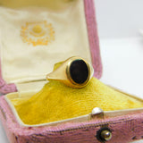 9ct Yellow Gold Onyx Set Signet Ring Vintage 1971 Birmingham