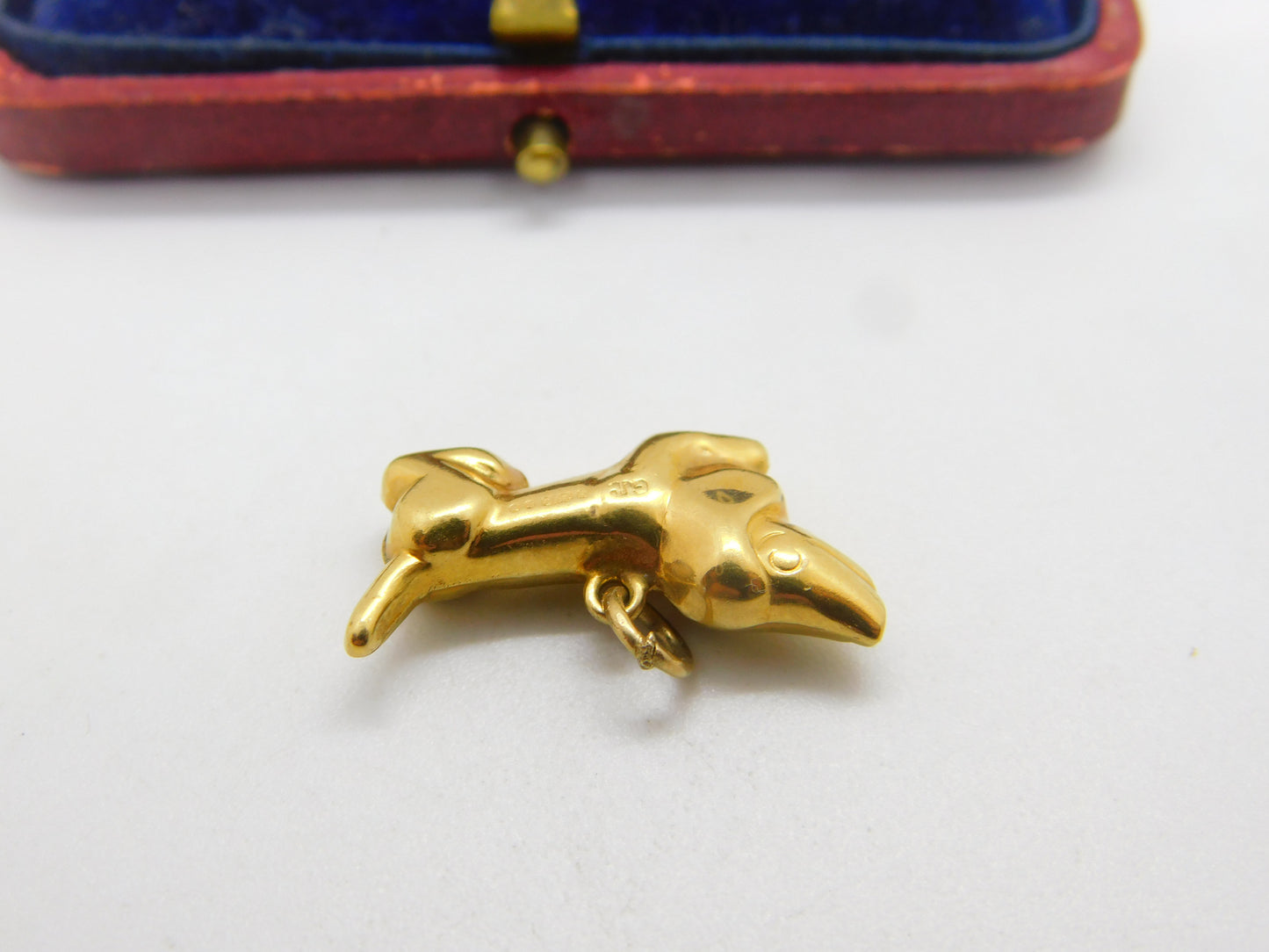 Dachshund Dog 9ct Yellow Gold Charm Pendant Vintage 1968 by Georg Jensen