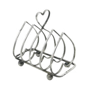 Edwardian Sterling Silver Heart Shaped Toast Rack Antique 1910 Birmingham