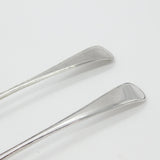 Georgian Pair of Sterling Silver Lined Edge Serving Spoons Antique 1804 London