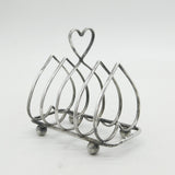 Edwardian Sterling Silver Heart Shaped Toast Rack Antique 1910 Birmingham
