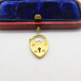 Heart Padlock Charm Bracelet Clasp Findings 9ct Gold Vintage 1970 London