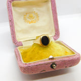 9ct Yellow Gold Onyx Set Signet Ring Vintage 1971 Birmingham