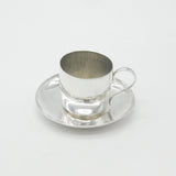 Victorian Sterling Silver Teacup & Saucer 1891 London Antique Edward Hutton