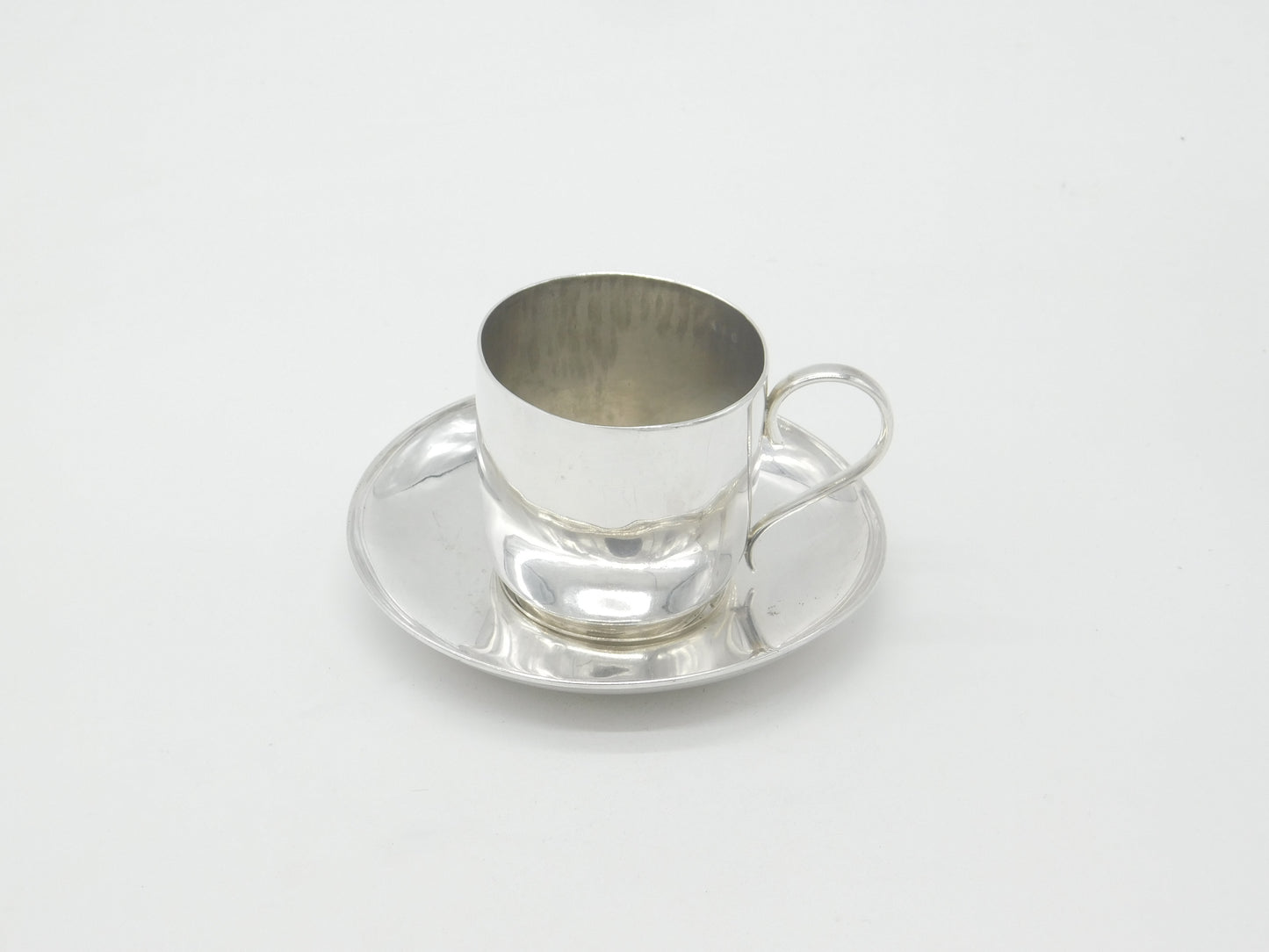 Victorian Sterling Silver Teacup & Saucer 1891 London Antique Edward Hutton