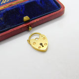 Heart Padlock Charm Bracelet Clasp Findings 9ct Gold Vintage 1970 London