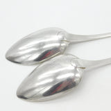 Georgian Pair of Sterling Silver Lined Edge Serving Spoons Antique 1804 London