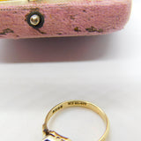 9ct Yellow Gold & Cushion Cut Bohemian Garnet Ring Antique c1920 Art Deco