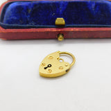 Heart Padlock Charm Bracelet Clasp Findings 9ct Gold Vintage 1970 London
