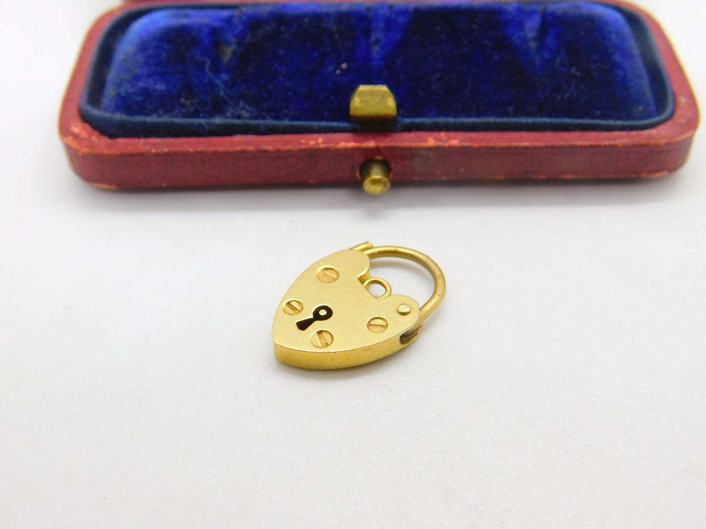 Heart Padlock Charm Bracelet Clasp Findings 9ct Gold Vintage 1970 London