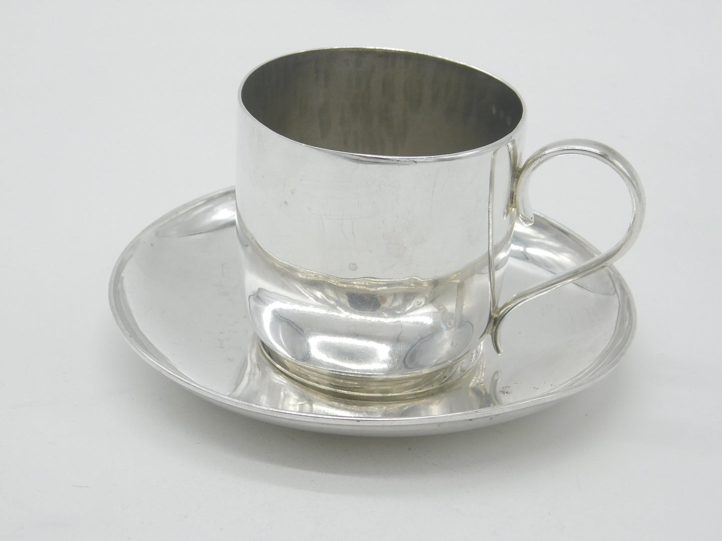 Victorian Sterling Silver Teacup & Saucer 1891 London Antique Edward Hutton