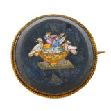 Victorian 9ct Gold Mounted Pliny Doves Micro Mosaic Brooch Antique c1840