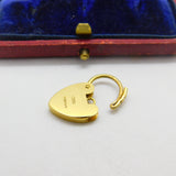 Heart Padlock Charm Bracelet Clasp Findings 9ct Gold Vintage 1970 London