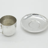 Victorian Sterling Silver Teacup & Saucer 1891 London Antique Edward Hutton