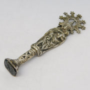 Victorian Sterling Silver Carved Bloodstone 'R' Initial Religious Seal Antique c1880