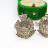 Pair of Sterling Silver 'Royal Hong Kong Police' Officers Cufflinks Vintage 1960