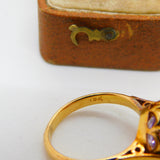 18ct Yellow Gold Brilliant Cut Amethyst Dress Ring Vintage c1970 Size N 1/2 UK