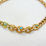 Victorian 9ct Rose Gold, Turquoise & Seed Pearl Graduating Bracelet c1880