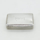 George IV Sterling Silver Snuff Box Antique 1826 Birmingham Thomas Shaw