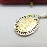 9ct Yellow & White Gold Religious Virgin Mary Pendant Vintage c1970 Catholic