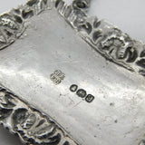 George III Sterling Silver Shell Madeira Decanter Label Antique 1816 London