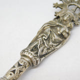 Victorian Sterling Silver Carved Bloodstone 'R' Initial Religious Seal Antique c1880