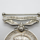 Sterling Silver Territorial Army Efficient Service Medal 'CPL A Cannon' c1930 Antique