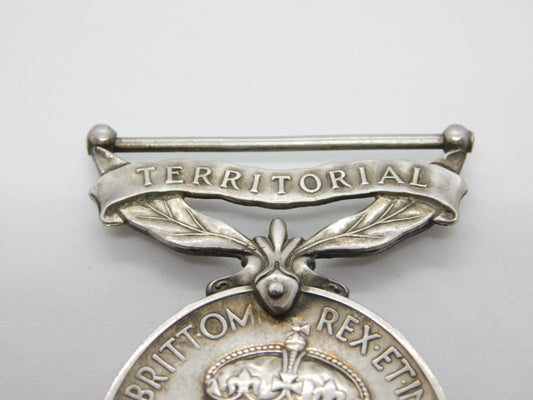 Sterling Silver Territorial Army Efficient Service Medal 'CPL A Cannon' c1930 Antique