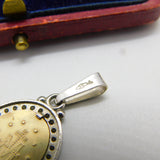 9ct Yellow & White Gold Religious Virgin Mary Pendant Vintage c1970 Catholic