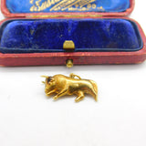 Taurus the Bull 9ct Yellow Gold Zodiac Charm Pendant Vintage c1970