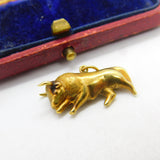Taurus the Bull 9ct Yellow Gold Zodiac Charm Pendant Vintage c1970