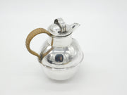 Sterling Silver One Pint Jersey Can Flask Vintage 1969 Birmingham Wicker Handle