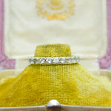 9ct White Gold & White Spinel Set Full Eternity Ring Antique c1930 Art Deco