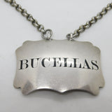 Victorian Sterling Silver Bucellas Wine Decanter Label Antique 1838 London