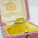 9ct White Gold & White Spinel Set Full Eternity Ring Antique c1930 Art Deco