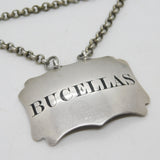 Victorian Sterling Silver Bucellas Wine Decanter Label Antique 1838 London