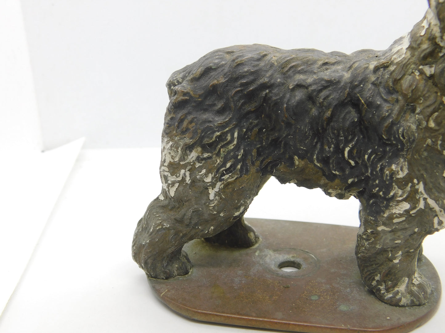 Victorian Cold Painted Vienna Bronze Bearded Collie Dog Figure Antique c1860