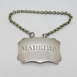 Victorian Sterling Silver Bright Cut Madeira Decanter Label Antique 1838 London