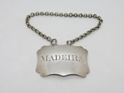 Victorian Sterling Silver Bright Cut Madeira Decanter Label Antique 1838 London
