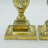 Victorian Pair of Sterling Silver Gilt Neoclassical Table Candlesticks Antique