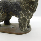 Victorian Cold Painted Vienna Bronze Bearded Collie Dog Figure Antique c1860