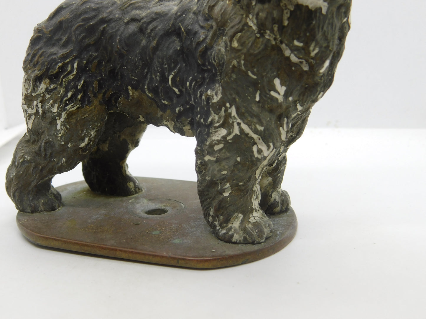 Victorian Cold Painted Vienna Bronze Bearded Collie Dog Figure Antique c1860