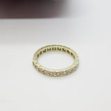 9ct White Gold & White Spinel Set Full Eternity Ring Antique c1930 Art Deco