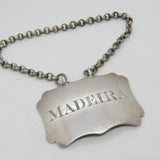 Victorian Sterling Silver Bright Cut Madeira Decanter Label Antique 1838 London