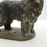 Victorian Cold Painted Vienna Bronze Bearded Collie Dog Figure Antique c1860
