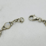 Sterling Silver & Cabochon Moonstone Set Bracelet Vintage c1970 19.5cm