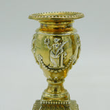 Victorian Pair of Sterling Silver Gilt Neoclassical Table Candlesticks Antique