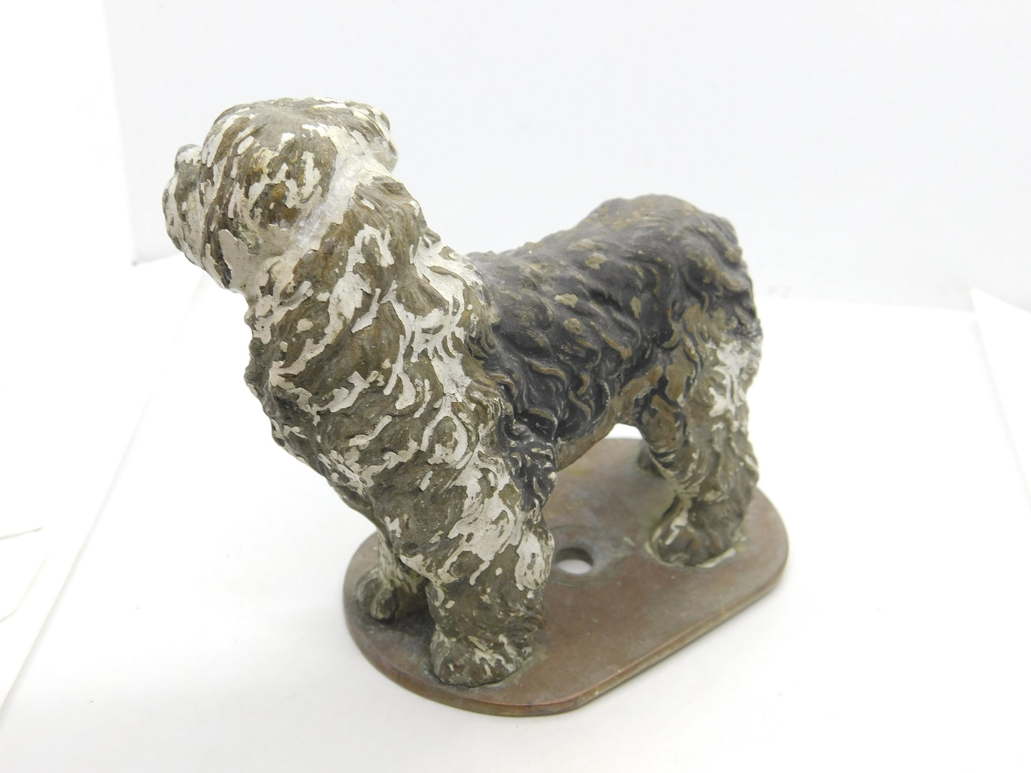 Victorian Cold Painted Vienna Bronze Bearded Collie Dog Figure Antique c1860